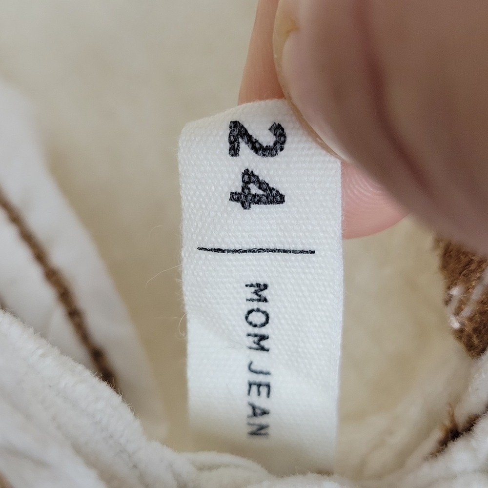 PacSun Jeans Womens 24 Ivory Mom Corduroy 5 Pocket Design Straight Leg Outdoor - Picture 12 of 14